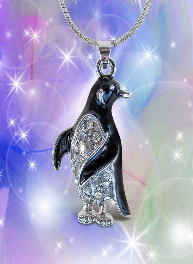 بازلد قلادة بطريق فضية مزخرفة - قلادة فضية ساحرة بتفاصيل دقيقة، مزينة بقلادة بطريق مرصعة بأحجار الراين الكريستالية اللامعة، إكسسوار أنيق مع سلسلة فضية طويلة - 18 بوصة - Image 5