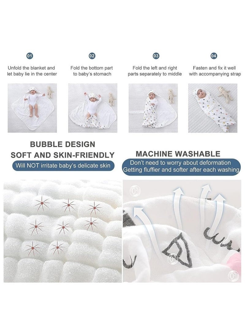لفافة قماط للأطفال، كيس نوم للأطفال حديثي الولادة، بطانية قماط قابلة للتنفس من القطن، كيس نوم للأطفال من عمر 0 ​​إلى 12 شهرًا - Image 5