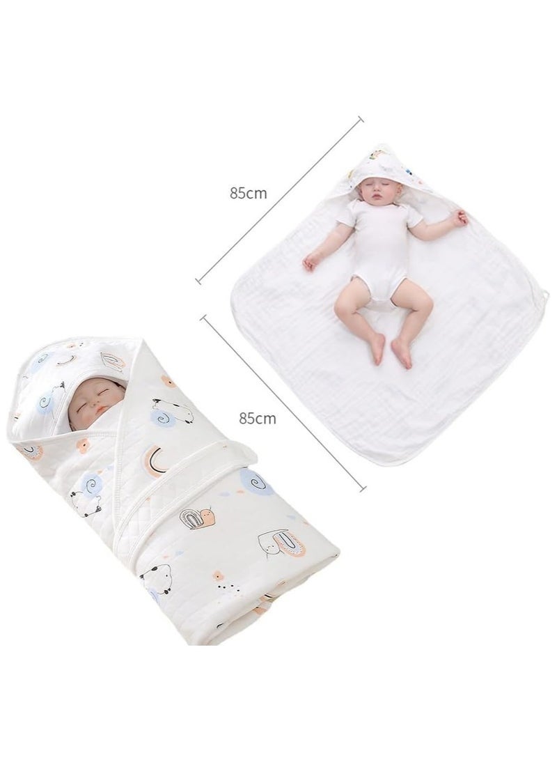 لفافة قماط للأطفال، كيس نوم للأطفال حديثي الولادة، بطانية قماط قابلة للتنفس من القطن، كيس نوم للأطفال من عمر 0 ​​إلى 12 شهرًا - Image 2
