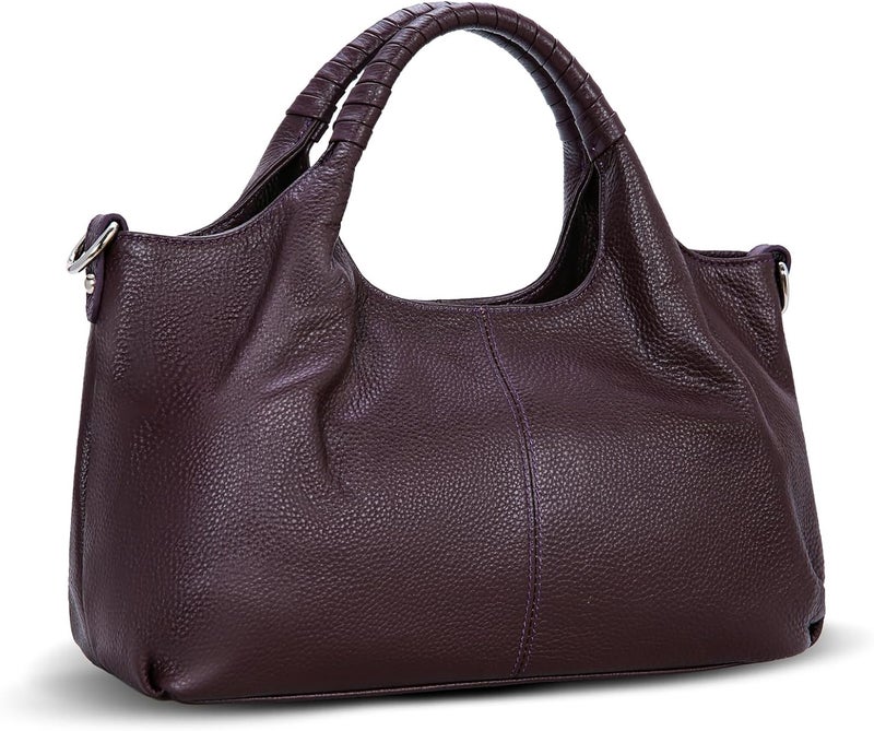 Iswee Genuine Leather Shoulder Bags Purses and Handbags for Women Satchel Designer Cross Body Hobo Medium Size Tote - Image 1