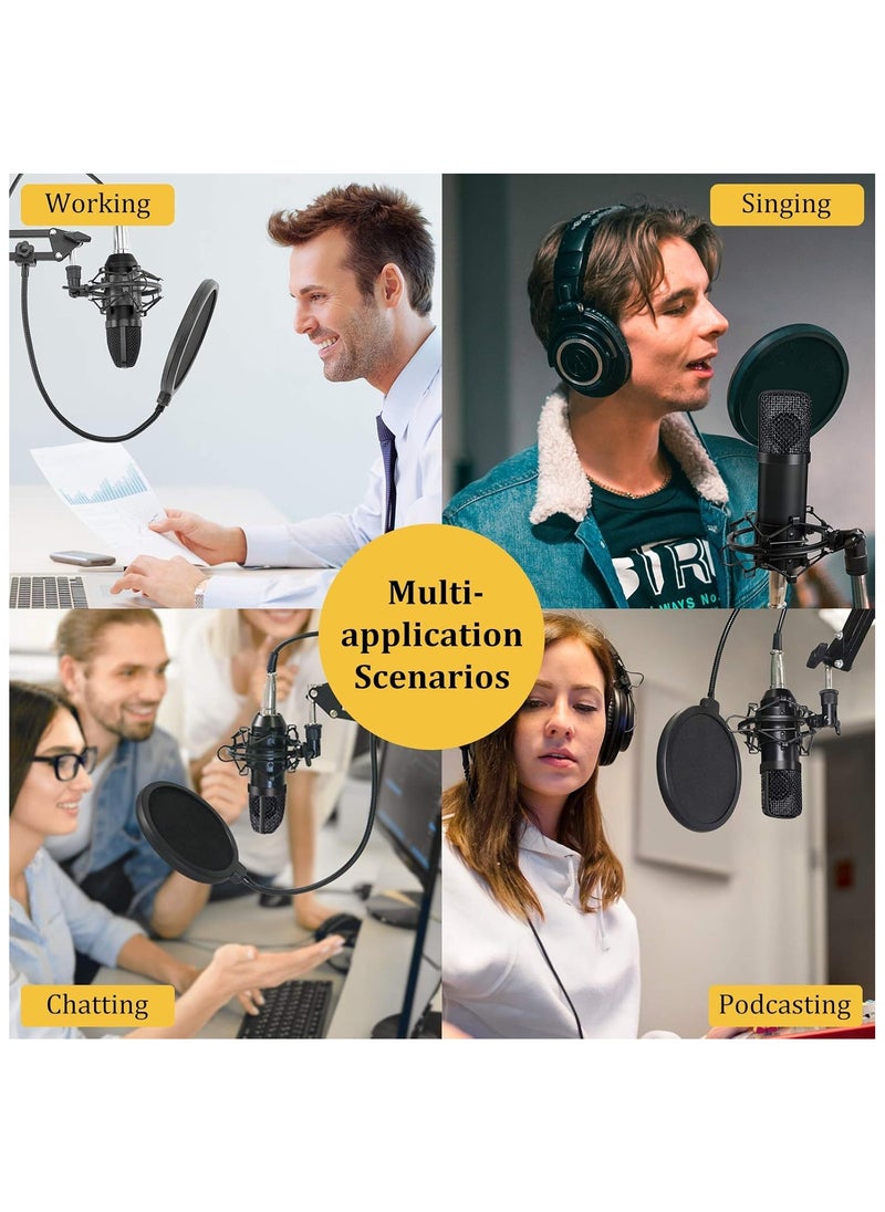 ZINGYOU - ZINGYOU Condenser Microphone Computer Mic Kit ZY-007 Professional Studio Recording Bundle for Streaming Gaming Broadcasting Singing Videos with Arm Stand... - Image 1