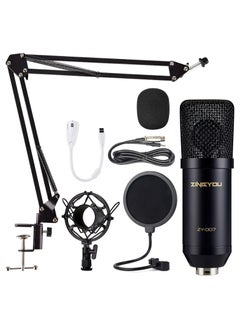 ZINGYOU Condenser Microphone Computer Mic Kit ZY-007 Professional Studio Recording Bundle for Streaming Gaming Broadcasting Singing Videos with Arm Stand...