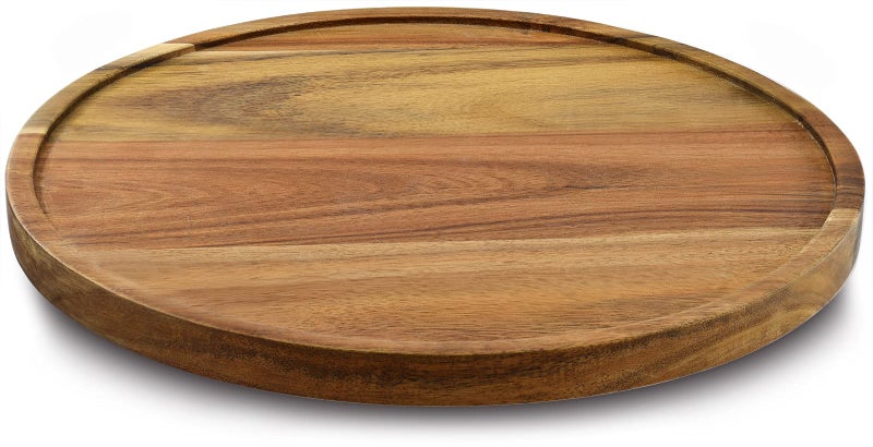 AUAM 13 Acacia Wood Lazy Susan Organizer Kitchen Turntable for Cabinet Pantry Table Organization 