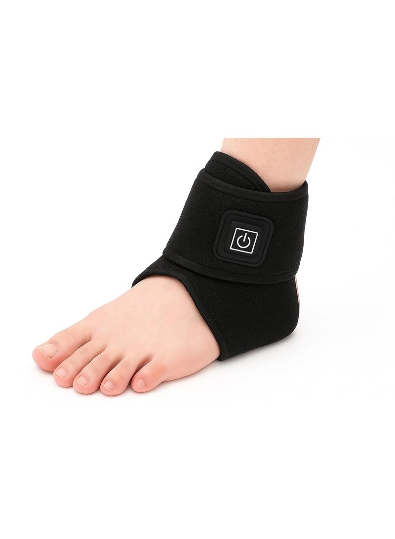 حزام تدفئة كهربائي للكاحل لتخفيف الألم وتحسين الدورة الدموية – دعامة حرارية لتقليل الالتهاب وإجهاد المفاصل – تصميم قابل للتعديل للاستخدام اليومي والتمارين الرياضية لتوفير دعم مريح وسريع - Image 1