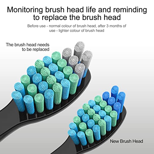 teeteck 10pc Toothbrush Heads Compatible with Fairywill D7/D8/FW507/508, 551/917/959/D1/D3 (Black) - Image 5