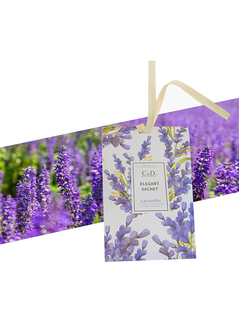 Elegant Sachet, Hanging Air Deodorizer Freshener Car Scent for Drawers, Wardrobes, Cars (Lavender)  - Image 1