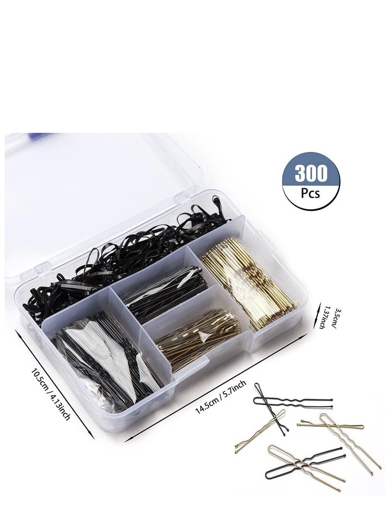 300pcs Bobby Pins Hair Pins Kit With Store Box,Bobby Pin Hair Pins with Hair Bands for Girls and Women,Hair Accessories Black+Brown - Image 5
