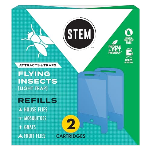 STEM Light Trap Refill Cartridges, Indoor Fruit Fly Trap, Effective Insect Control for Home, Attracts and Traps Flying Insects, Compatible With STEM Light Trap, 2 Count - Image 1