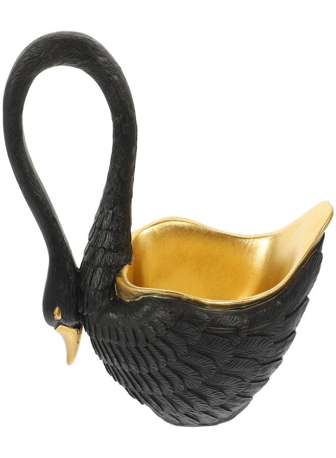 Amosfun Resin Swan Figurine Key Storage Dish 7.5 Inch Decorative Trinket Plate for Entryway Bathroom Living Room Jewelry Organizer - Image 1