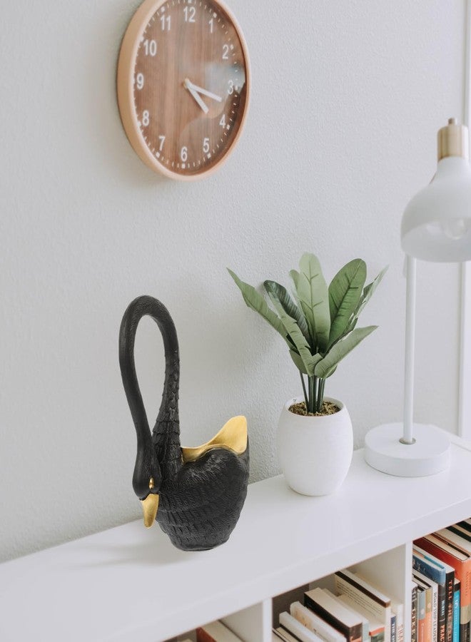 Amosfun Resin Swan Figurine Key Storage Dish 7.5 Inch Decorative Trinket Plate for Entryway Bathroom Living Room Jewelry Organizer - Image 3