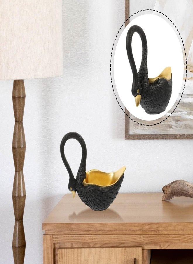 Amosfun Resin Swan Figurine Key Storage Dish 7.5 Inch Decorative Trinket Plate for Entryway Bathroom Living Room Jewelry Organizer - Image 5