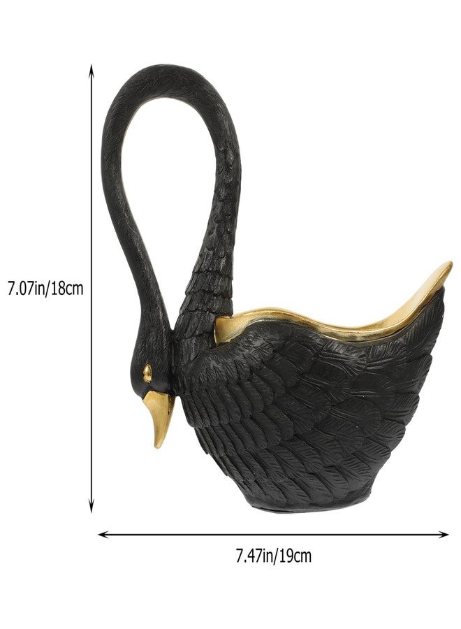 Amosfun Resin Swan Figurine Key Storage Dish 7.5 Inch Decorative Trinket Plate for Entryway Bathroom Living Room Jewelry Organizer - Image 2