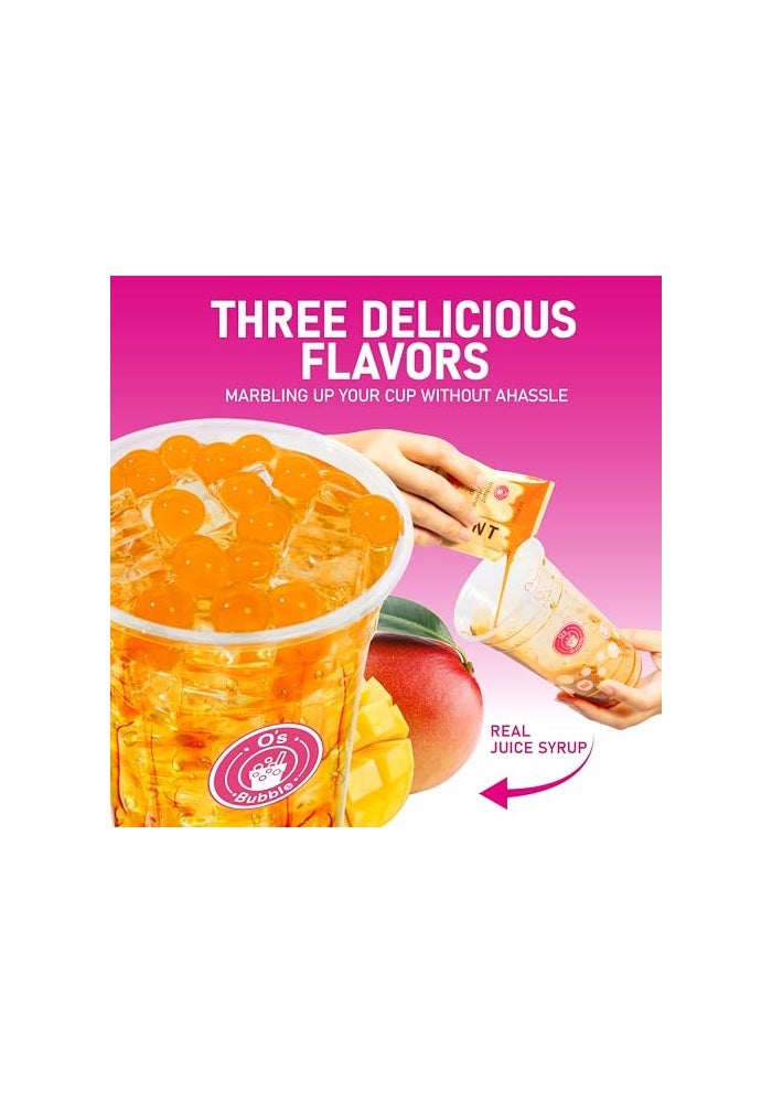 O's Bubble Os Bubble Boba Tea Kit  Bubble Tea Kit  All in One Boba Kit  Boba Kit for Kids  6 Servings Includes Cups Straws Stirrer Party Kit Variety Pack Upgrade Mixed Fruit - Image 5