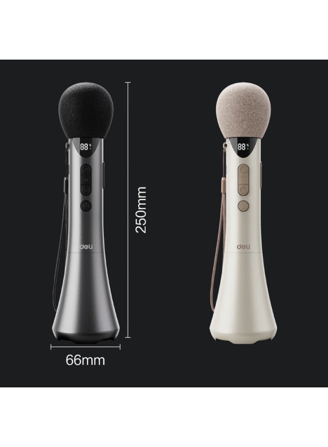 Deli ميكروفون كاريوكي عالي الطاقة مع مكبر صوت، ميكروفون محمول، مكبر صوت لاسلكي خاص بالمعلمين للتعليم، مرشد سياحي، وخطاب، أبيض - Image 5