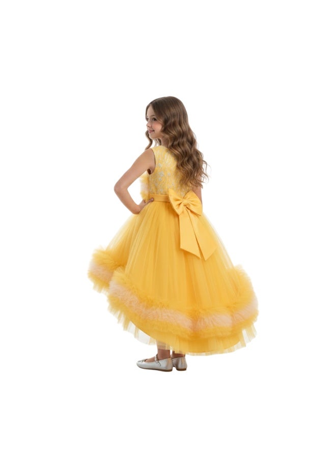 D'Daniela Yellow Ruffled Dress - Image 4