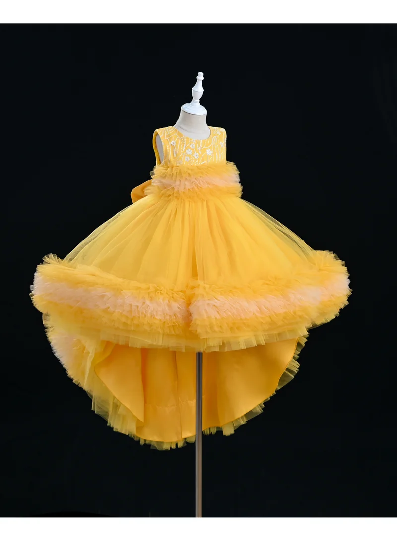 D'Daniela Yellow Ruffled Dress