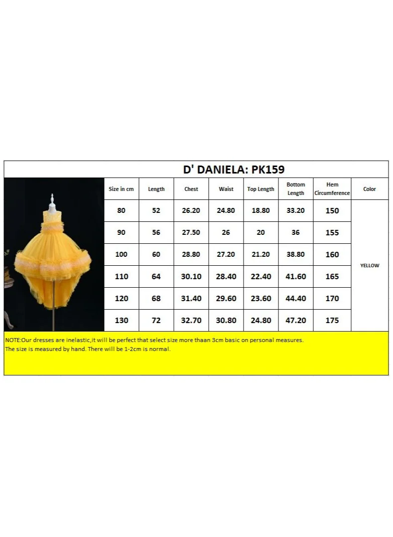 D'Daniela Yellow Ruffled Dress