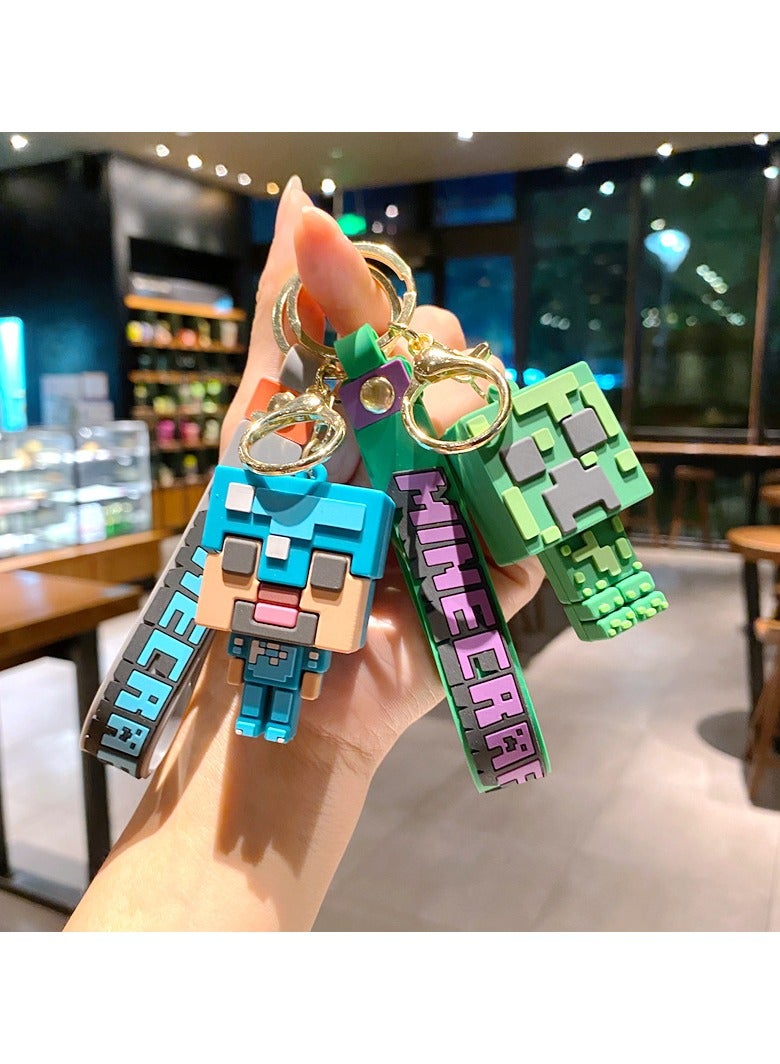 Generic New Creative Minecraft 3D Sandbox Game Keychain Minecraft Couple Keychain Bag Pendant  - Image 2