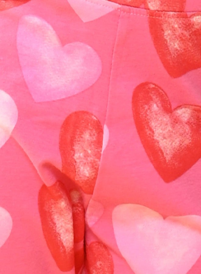 انثريلو بنطلون ضيق صيفي للبنات من أنثريلو | قطن 100%، قماش لطيف على البشرة | بنطلون ضيق للبنات | ملابس كاجوال | بنطلون ضيق صيفي مزين بقلوب وردية جميلة - وردي، مقاس 0-6 أشهر - Image 5