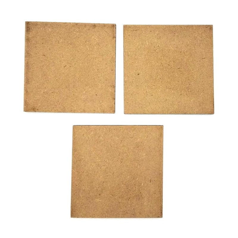 COG 8IN MDF Square Cutout for Art and Craft Square Shape Plain Wood Cutout for Painting ResinArts Work DecorationDecoupage Mandala Art Pyrography Size 8in Thickness3 mm Set of 10  - Image 4