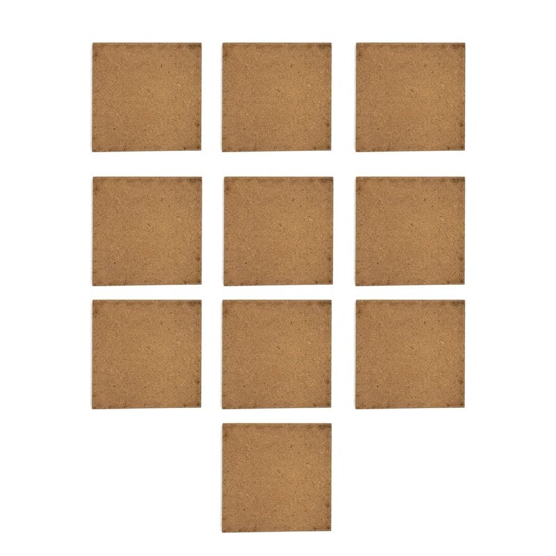 COG 8IN MDF Square Cutout for Art and Craft Square Shape Plain Wood Cutout for Painting ResinArts Work DecorationDecoupage Mandala Art Pyrography Size 8in Thickness3 mm Set of 10  - Image 1