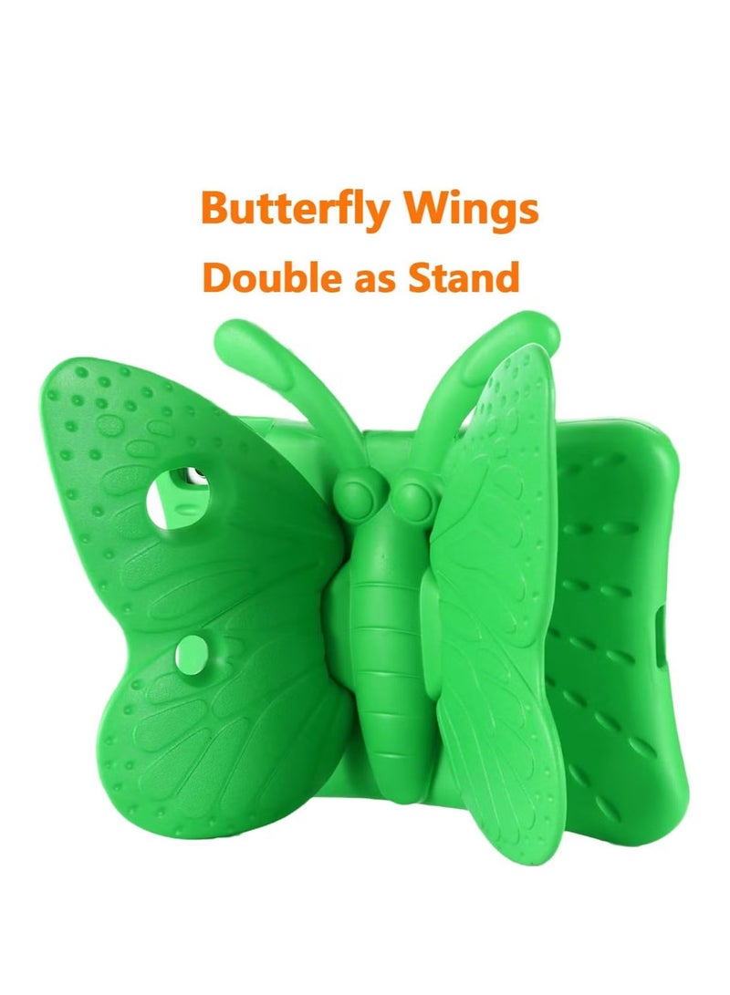 ACLIX iPad 9th 8th 7th Generation Case Kids Girls, Cute Butterfly Shockproof EVA Foam Super Protection Stand Cover for iPad 2021 2020 2019 10.2" and iPad Air 3 Pro 10.5" - Green - Image 4