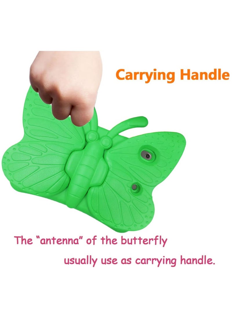 ACLIX iPad 9th 8th 7th Generation Case Kids Girls, Cute Butterfly Shockproof EVA Foam Super Protection Stand Cover for iPad 2021 2020 2019 10.2" and iPad Air 3 Pro 10.5" - Green - Image 3