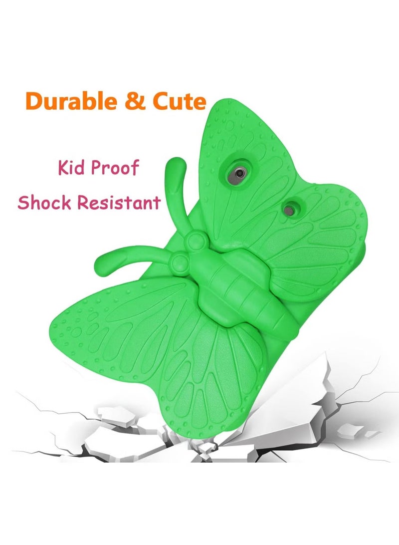 ACLIX iPad 9th 8th 7th Generation Case Kids Girls, Cute Butterfly Shockproof EVA Foam Super Protection Stand Cover for iPad 2021 2020 2019 10.2" and iPad Air 3 Pro 10.5" - Green - Image 5