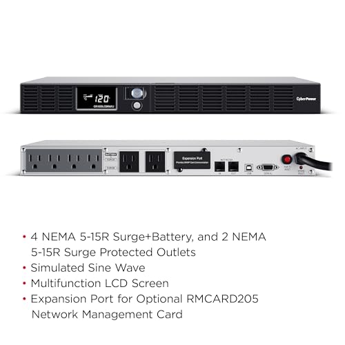 CyberPower OR1500LCDRM1U Smart App LCD UPS Battery Backup and Surge Protector, 1500VA/900W, 6 Outlets, AVR, 1U Rackmount, UL Certified - Image 5