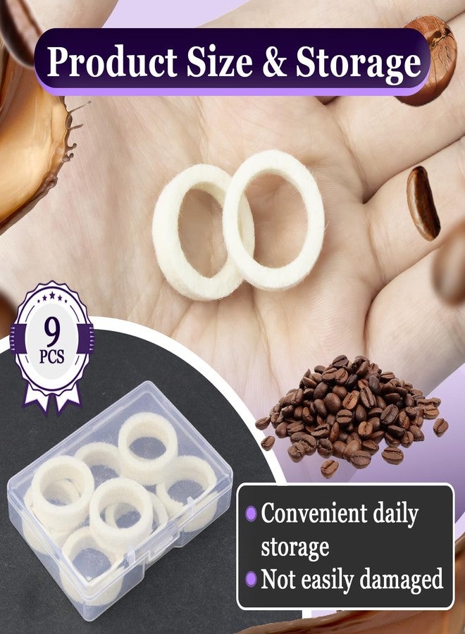 chaseroad 9 Pcs Felt Washer Replacement for Breville Espresso Machine Grinders，Burr Washer Part Compatible with BES870, BES878, BES880, BES980, BES990, BCG600, BCG820，Wool Ring Espresso Machines Accessories - Image 5