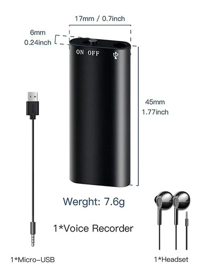ان مسجل الصوت، 32 جيجابايت، التسجيل المستمر لمدة 100 ساعة، USB، MP3 الصوت  - Image 5