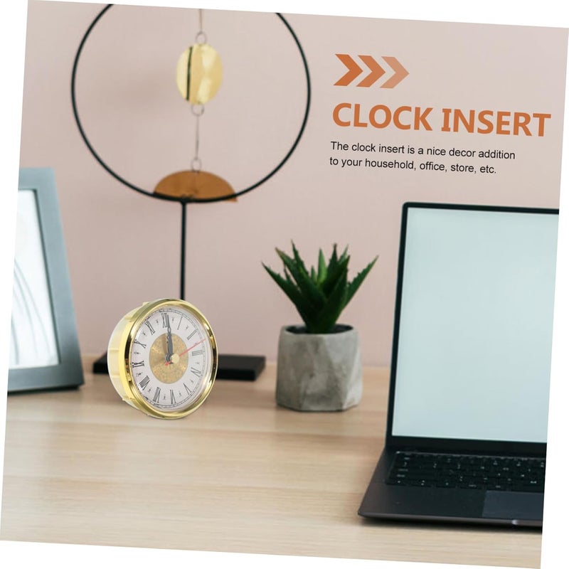 Vintage Roman Numeral Clock Insert Round Quartz Movement DIY Clock Face with Lens and Sturdy Gold Bezel Trim for Home Decor Replacement - Image 5