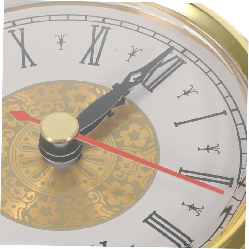 Vintage Roman Numeral Clock Insert Round Quartz Movement DIY Clock Face with Lens and Sturdy Gold Bezel Trim for Home Decor Replacement - Image 3