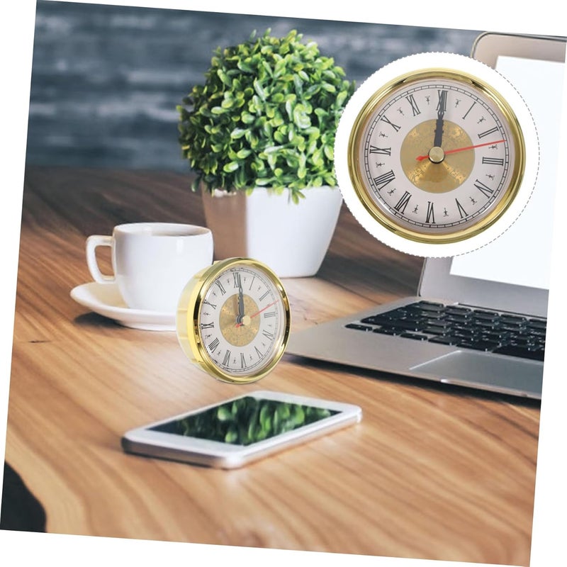 Vintage Roman Numeral Clock Insert Round Quartz Movement DIY Clock Face with Lens and Sturdy Gold Bezel Trim for Home Decor Replacement - Image 2
