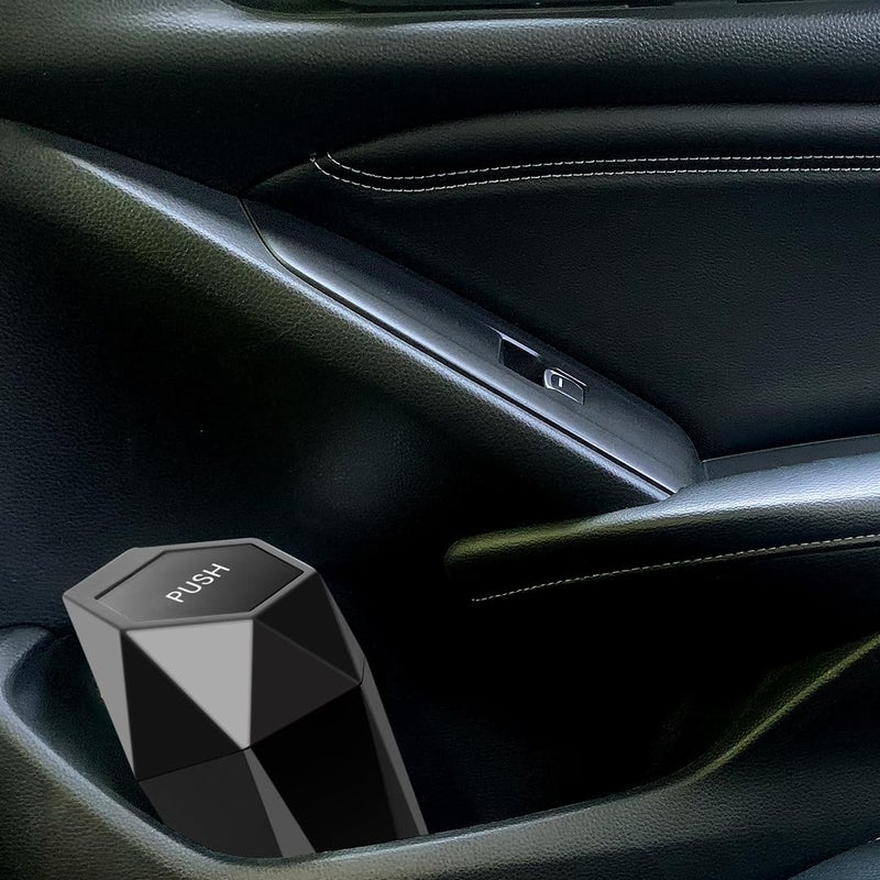 Ginsco 2 Pack Car Trash Can with Lid, Cup Holder Garbage Can for Car, Garbage Bin Cars Accessories for Interior, Leakproof Small Trash Bin, Mini Trash Can for Cars, Home, Bedroom, Office (Black) - Image 2