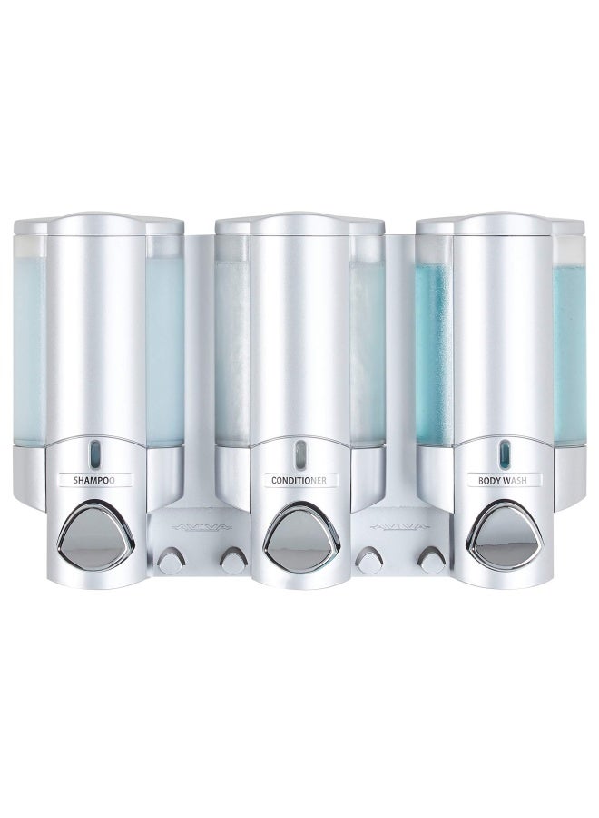 Better Living Products 76335-1 Aviva 3 Chamber Wall Mount Soap And Shower Dispenser  Satin Silverchrome  - Image 1