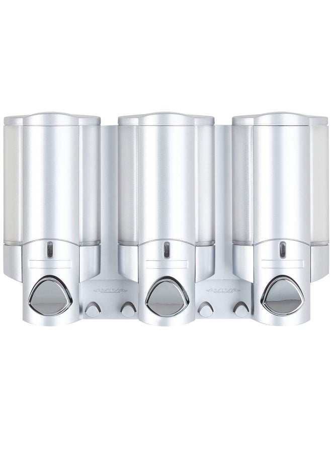Better Living Products 76335-1 Aviva 3 Chamber Wall Mount Soap And Shower Dispenser  Satin Silverchrome  - Image 2