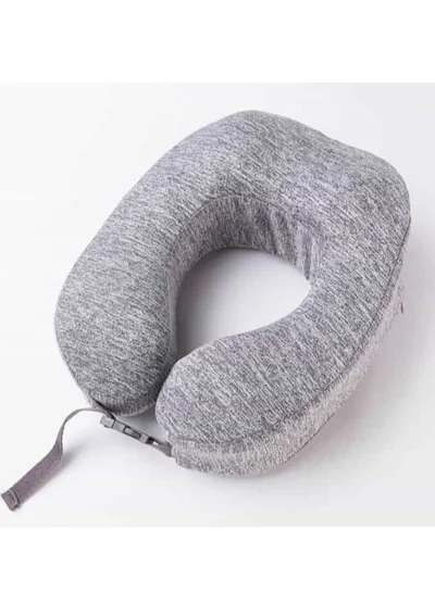 MNUK MNP-1 Neck Pillow for Traveling, Grey| Memory Cotton U-Shaped Travel Pillow with Magnetic Cloth for Ultimate Comfort | Ideal for Car, Flight & Office Naps