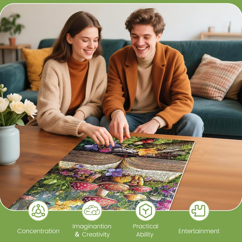 DAGIRT 500 Piece Jigsaw Puzzles for Adults, Colorful Fantasy Mushroom Book Puzzles, Fun and Challenging Puzzle for Family Time, Relaxing Gift for Adults, Seniors, 20.5 x 15 in - Image 4