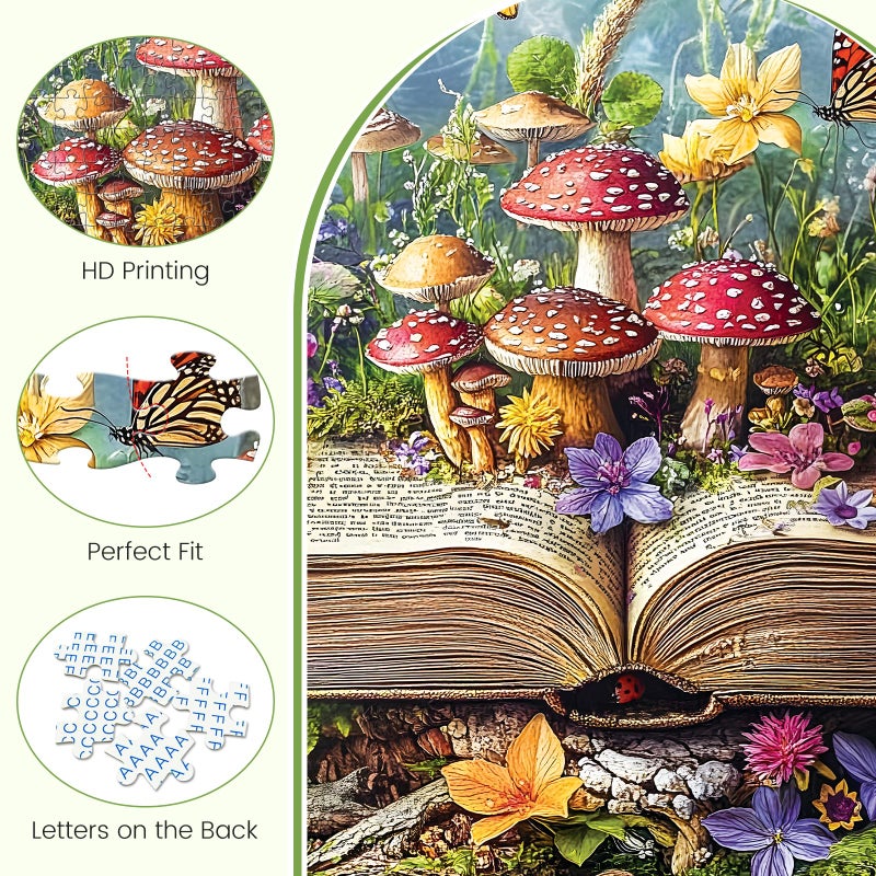 DAGIRT 500 Piece Jigsaw Puzzles for Adults, Colorful Fantasy Mushroom Book Puzzles, Fun and Challenging Puzzle for Family Time, Relaxing Gift for Adults, Seniors, 20.5 x 15 in - Image 3