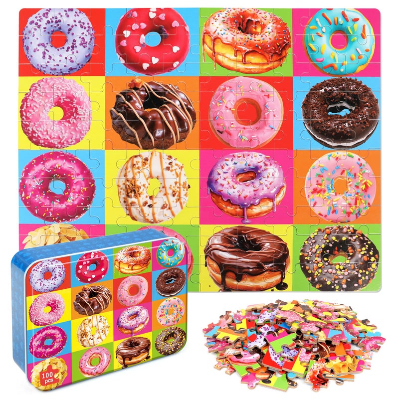 LELEMON Puzzles for Kids Ages 48 Donuts Jigsaw Puzzle for Kids Boys Girls Doughnut Puzzls Children Learning Educational Puzzes Portable Box Pack Toys - Image 3