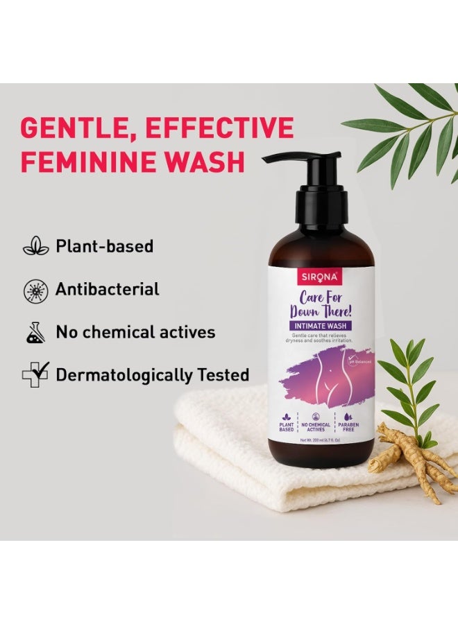 Sirona Gentle Care Antibacterial pH-Balanced Intimate Wash for Women - 200 ml (Pack of 2) | Reduces Itching, Irritation, Odour & Dryness | Paraben Free | Dermatologically Tested - Image 3