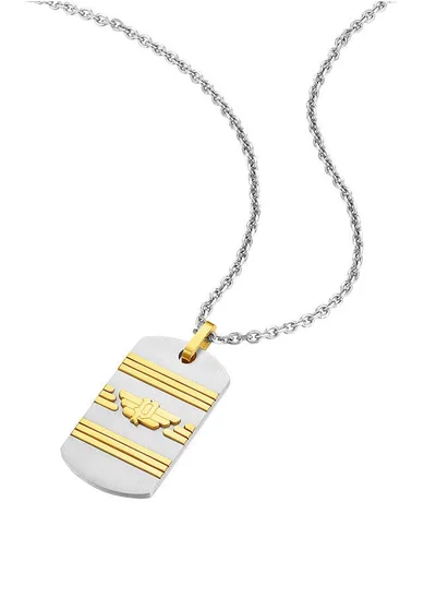 بوليس Revelry Stainless Steel Gents Necklace With Gold Plated Wing LogoPEAGN0033302
