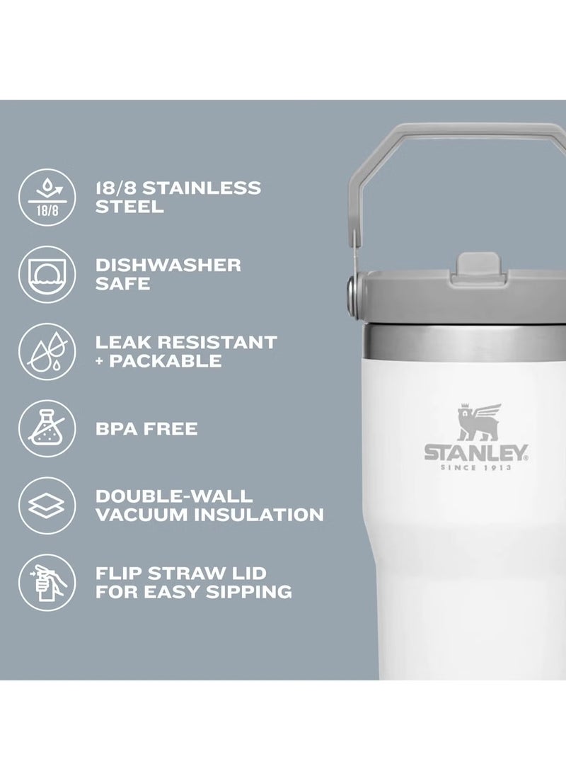 Stanley - Stanley IceFlow 30oz Stainless Steel Tumbler with Leak-Resistant Flip Straw - Vacuum Insulated Water Bottle for Home, Office, or Car, Keeps Drinks Cold for 12 Hours or Iced for 2 Days, Black - Image 1
