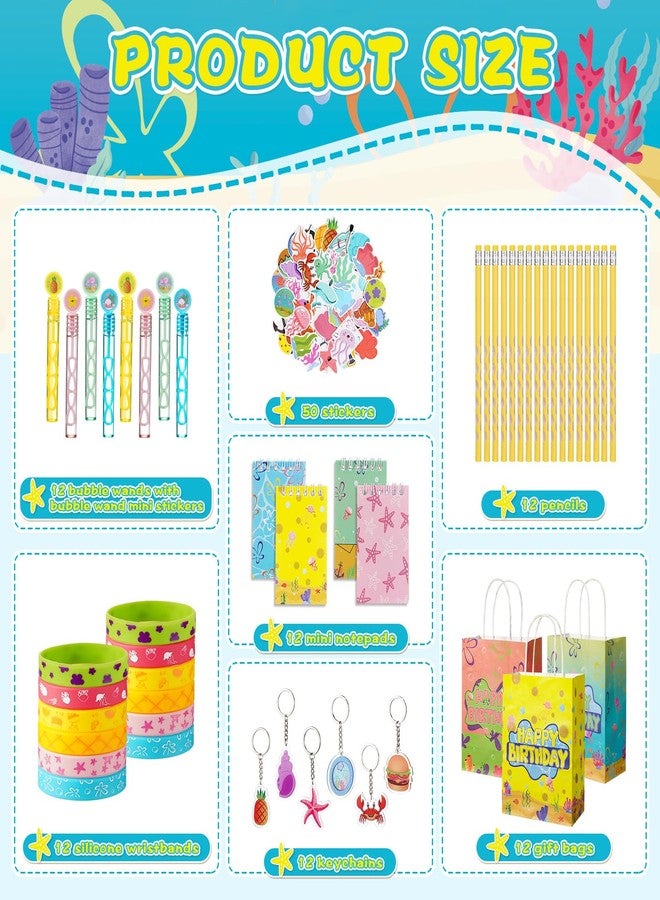 Vanblue 122 Pcs Sponge Party Favors Set Gift Tropical Summer Birthday Decorations Classroom School Reward for Kids Gift Prizes Cartoon Theme Celebration Goodie Bag Stuffers - Image 3