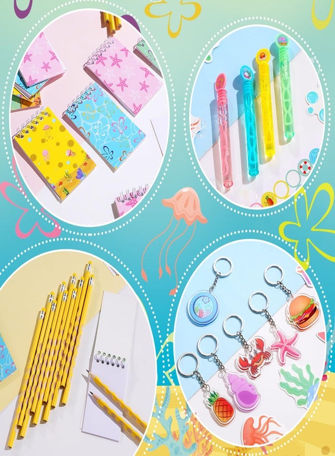 Vanblue 122 Pcs Sponge Party Favors Set Gift Tropical Summer Birthday Decorations Classroom School Reward for Kids Gift Prizes Cartoon Theme Celebration Goodie Bag Stuffers - Image 4