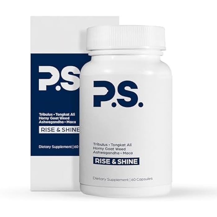 PS Natural Testosterone Booster for Men - Premium D3 and Zinc Supplements for Men with Tribulus, Horny Goat Weed, and Tongkat Ali - Test Booster and Energy Supplements (60 Capsules) - Image 1