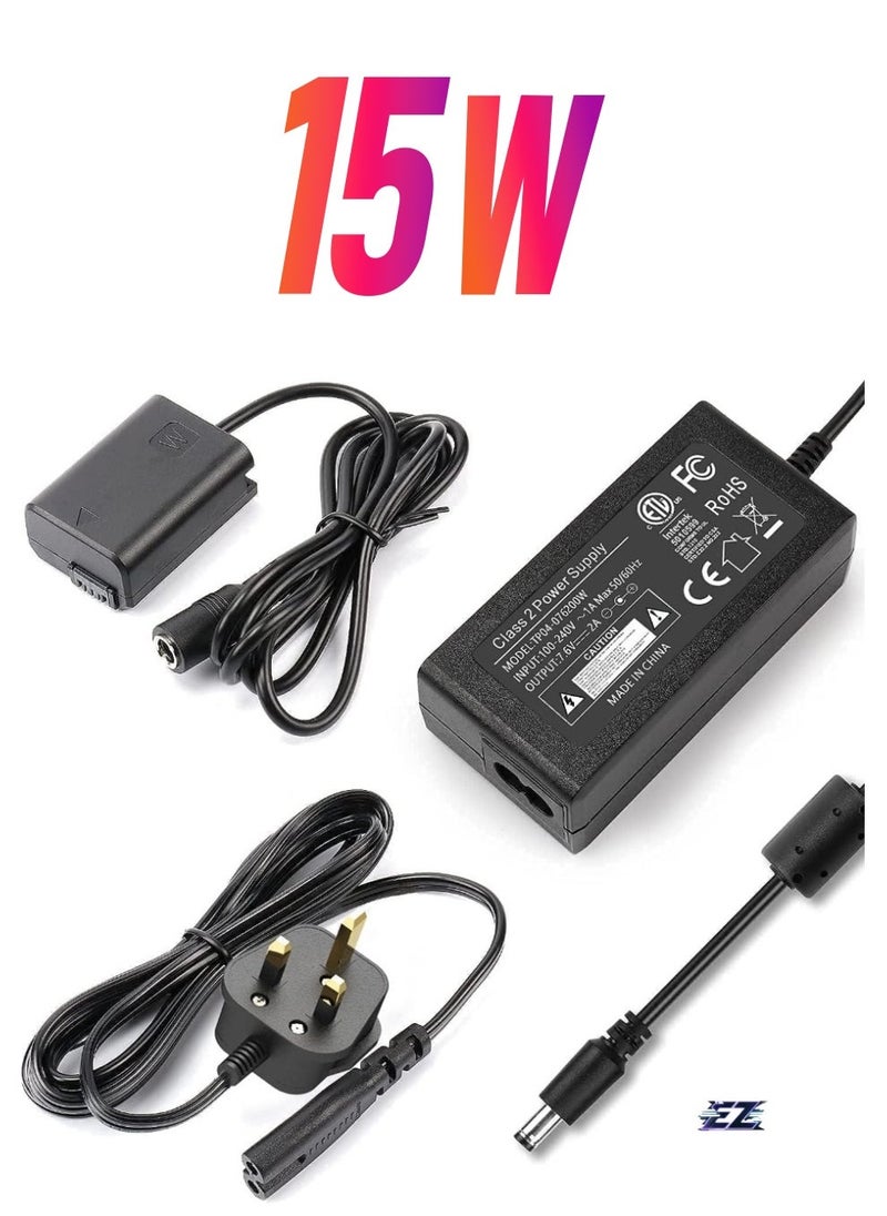 ELTRAZONE AC PW20 Power Supply Adapter & NP-FW50 Dummy Battery Kit for Sony Alpha Cameras – Compatible with A6500, A6400, A6300, A6100, A6000, A5100, A7 Series, RX10, ZV-E10 – Continuous Power for Photography & Videography - Image 1