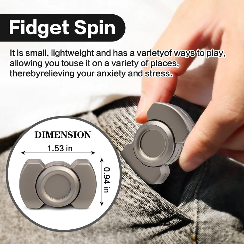 D.G.PLAYER Easter Basket Stuffer, 3-in-1 Fidget Toys Adults kid: Spinner, Slider & Clicker â€“ Magnetic Stainless Steel Bearing for Super-Stable Rotation â€“ Stress Relief, Enhanced Focus, and Habit Breaking, Silver - Image 3