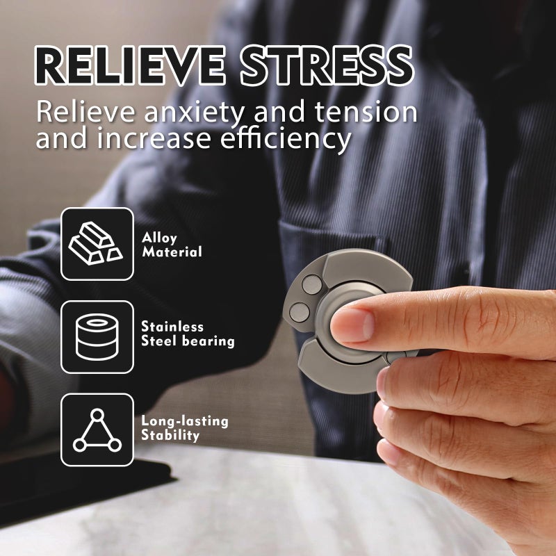 D.G.PLAYER Easter Basket Stuffer, 3-in-1 Fidget Toys Adults kid: Spinner, Slider & Clicker â€“ Magnetic Stainless Steel Bearing for Super-Stable Rotation â€“ Stress Relief, Enhanced Focus, and Habit Breaking, Silver - Image 5